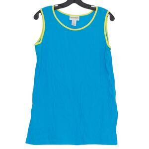 Diane Von Furstenberg Womens Tunic Top Vintage Sleeveless Blue Size Large ET